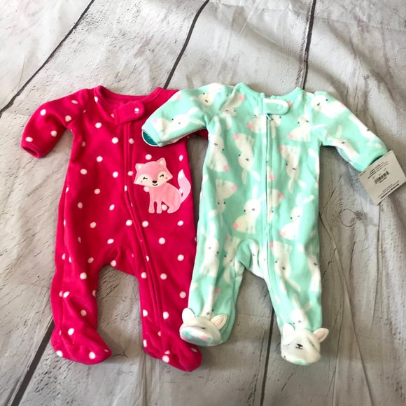 Carter's Other - *3/$18*Carter's Girl's Footie Pajama Bundle x2